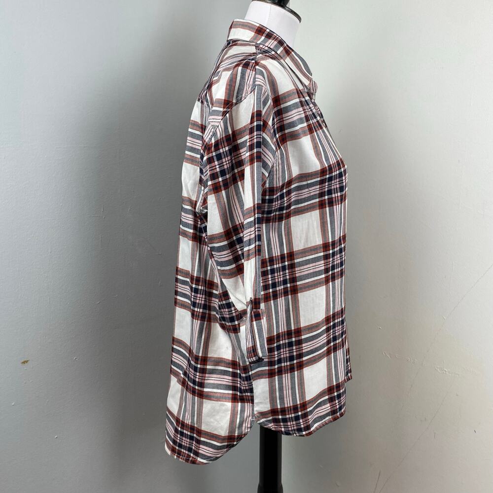 Barbour Plaid Bethwin Button Down Shirt in Cloud Check Size 4 - Picture 3 of 9